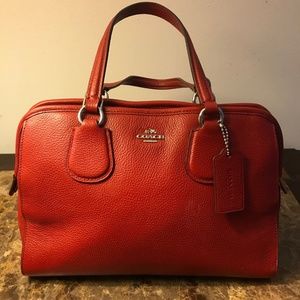 COACH Nolita Satchel in pebble leather -Red